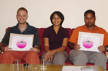 Reiki Teacher Ashwita with students in level 1 class